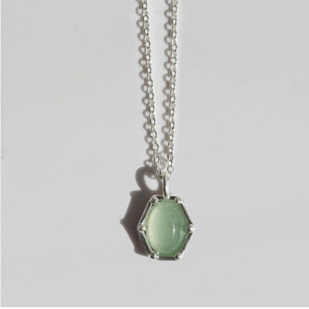 Sterling Silver Natural Stone Elegant Korean Necklace - Aquamarine/Agate Stone