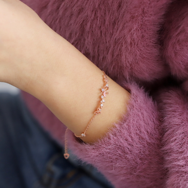 Flower Pink Dainty Style Korean Bracelet