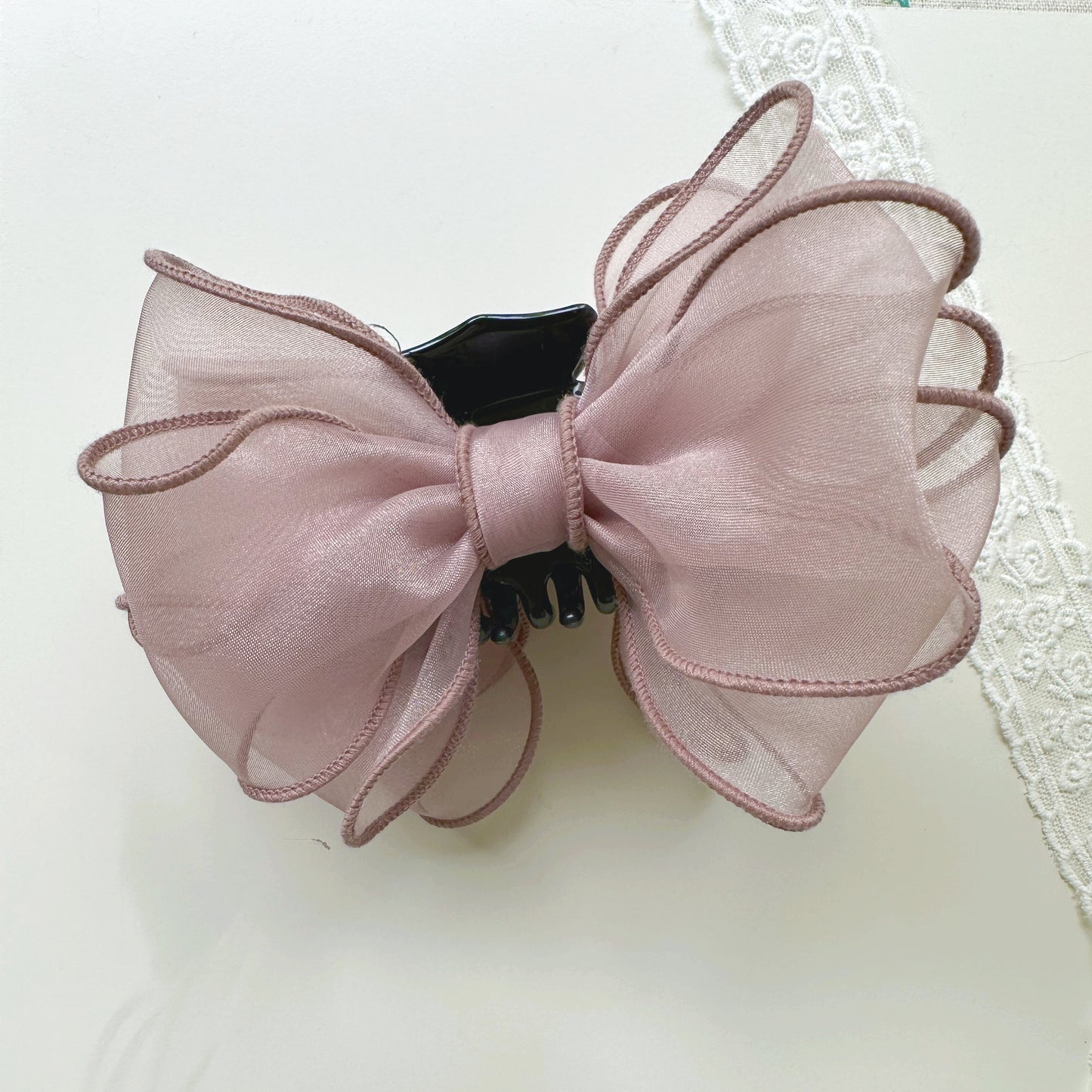 Korean Flower Bundled Ribbon Hair Claw