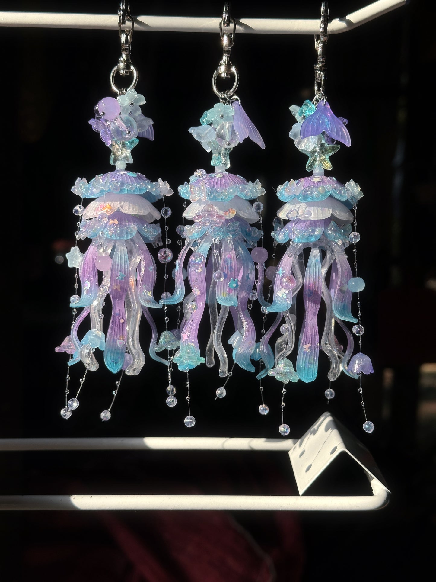 Fairy Jellyfish Handmade Keychain/Bag charm - Purple Blue