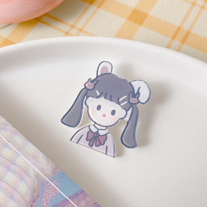 Cute Korean Style Cartoon Brooch Lapel Pin