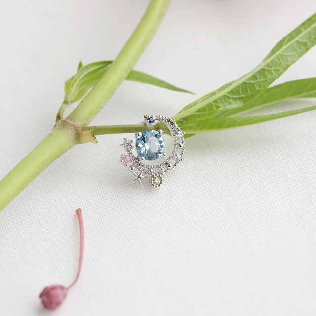 Moon Crystal Stone Elegant Studs Korean Earrings - 2 colors