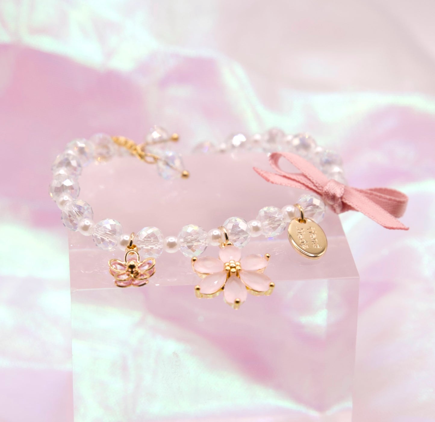 Sailor Moon Magical Sakura Pink Ribbon Bracelet