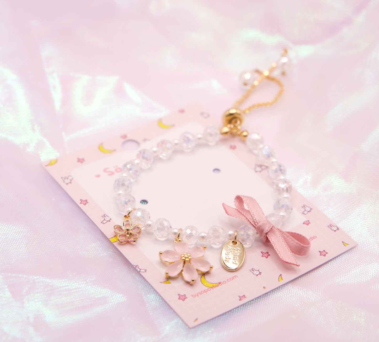 Sailor Moon Magical Sakura Pink Ribbon Bracelet
