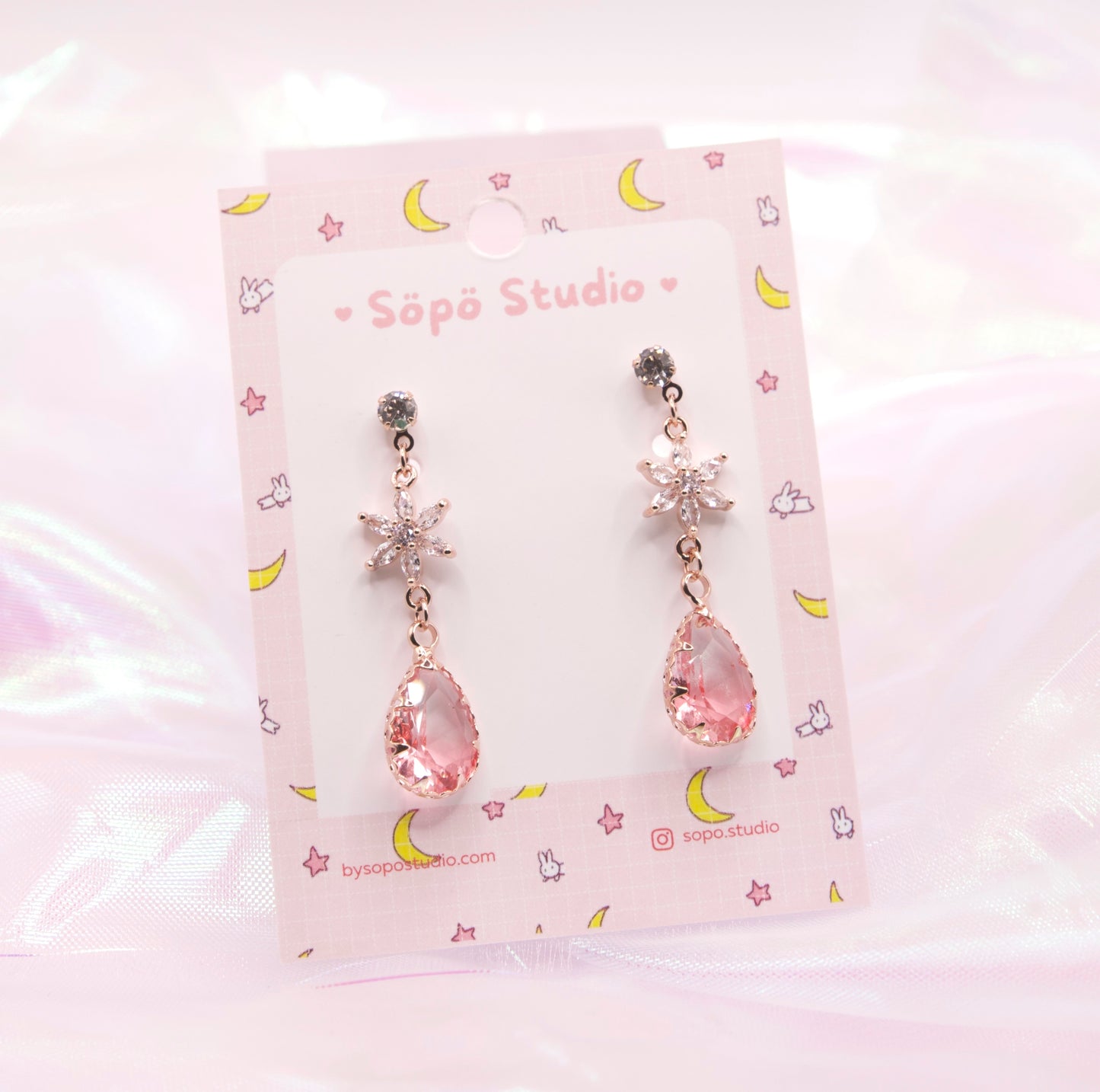 Sailor Moon Kawaii Magical Crystal Drop Dangle Earrings - 3 Colors