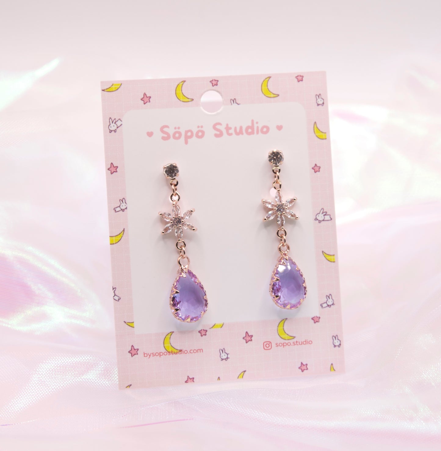 Sailor Moon Kawaii Magical Crystal Drop Dangle Earrings - 3 Colors