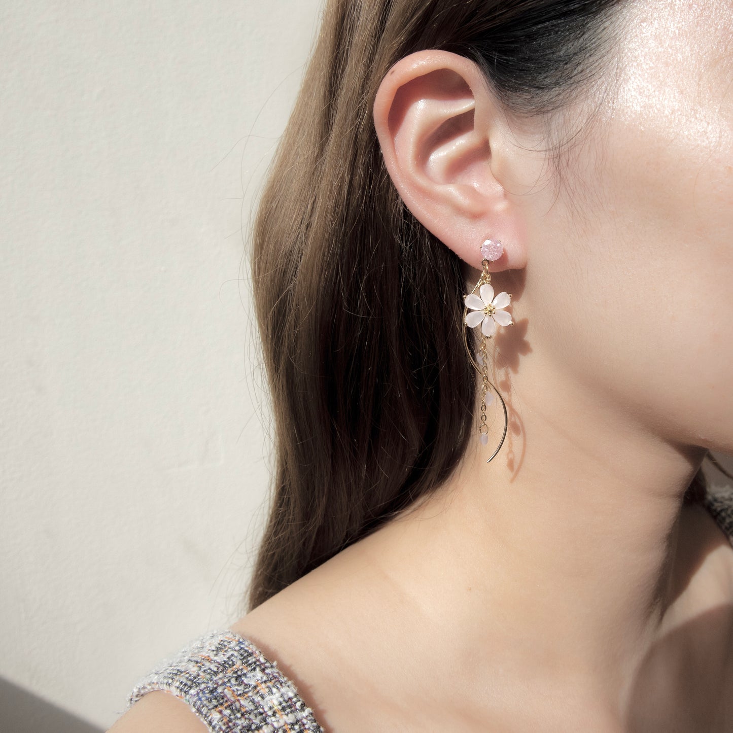Dandelion Flower Wavy Dangle Romantic Earrings