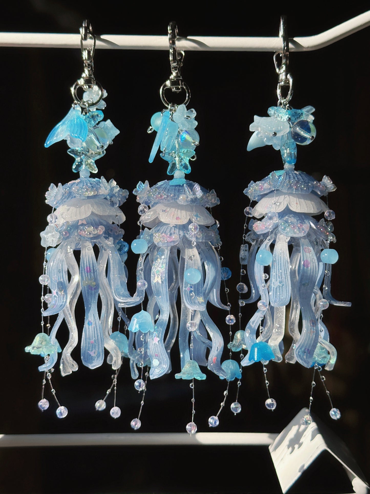Fairy Jellyfish Handmade Keychain/Bag charm - Ocean Blue