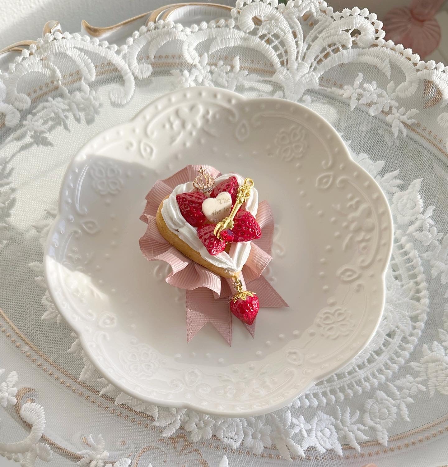 Strawberry Cream Cake Hair Pin - Made in Japan