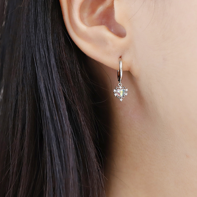 Crystal Petit Heart Elegant Hoop Korean Earrings - 2 colors