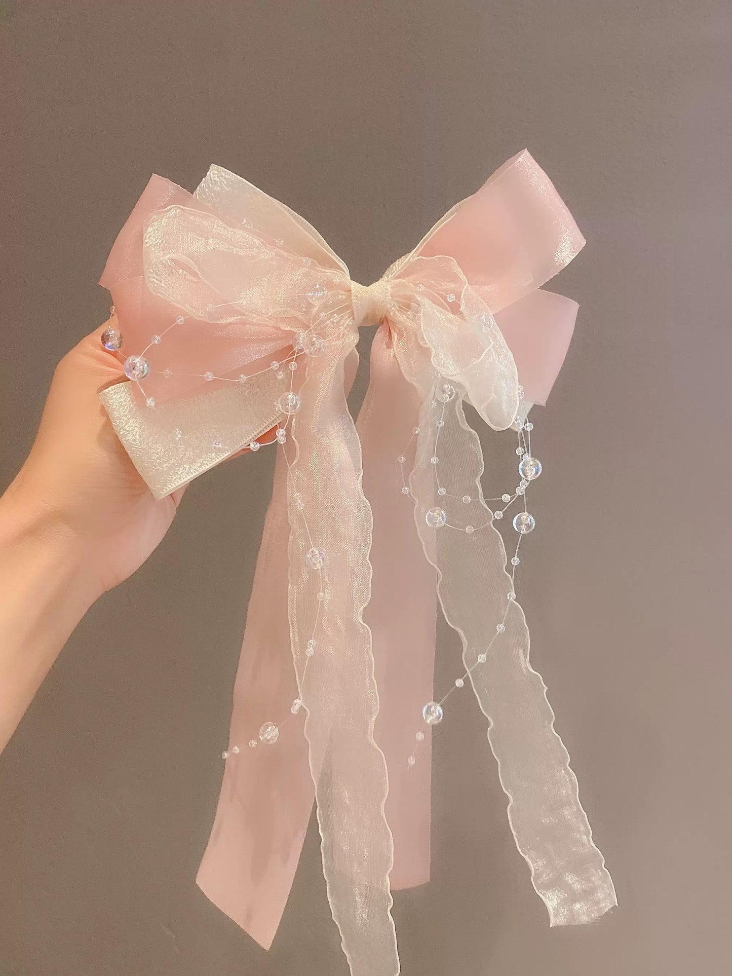 Fairytale 2 Layered Bow Water Drop Hair Clips - 3 colors