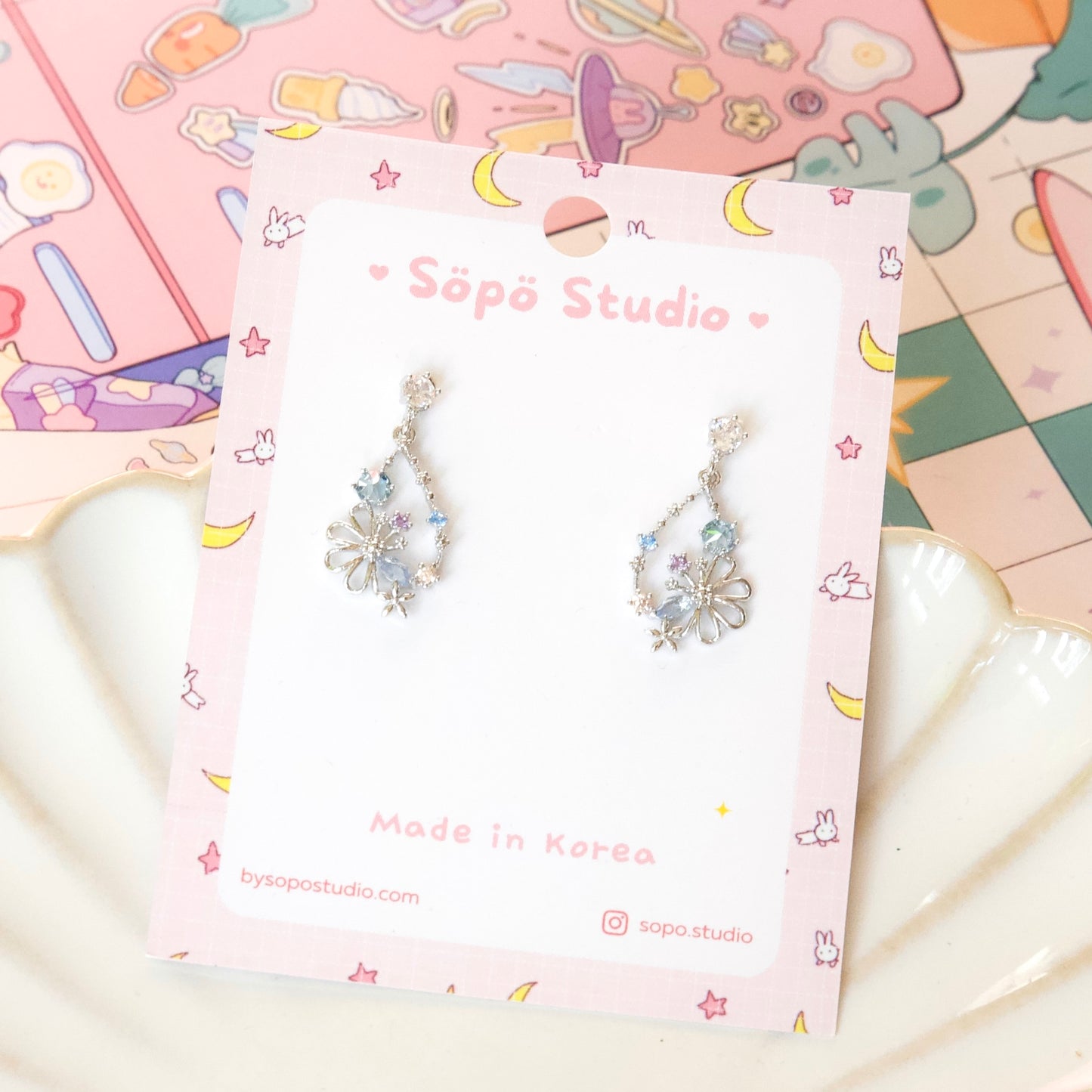 Flower Cute Korean Earrings - 2 colors