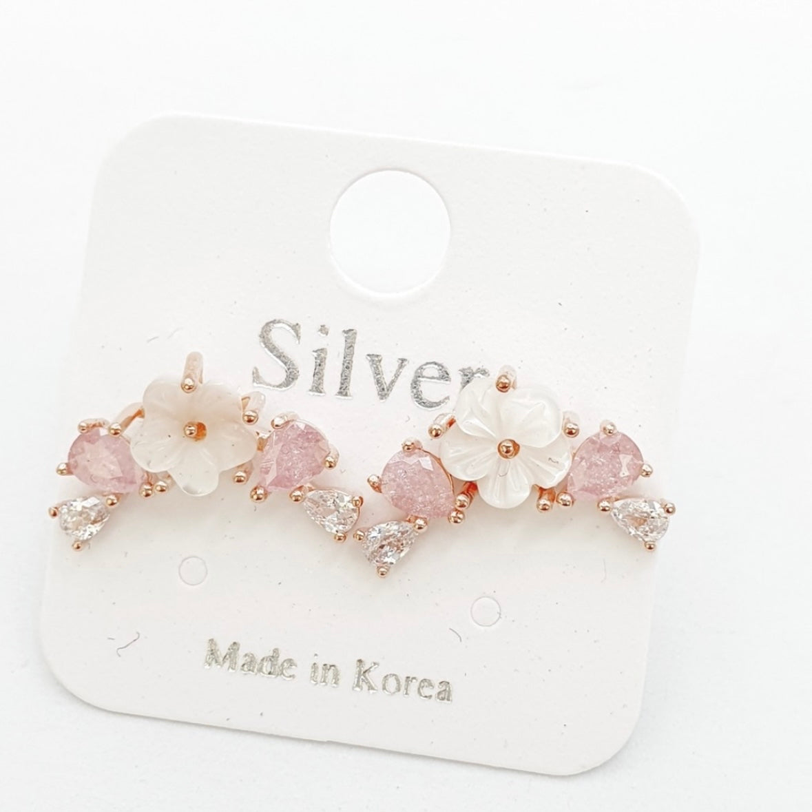 Sakura Pink Crystal Cute Studs Earring