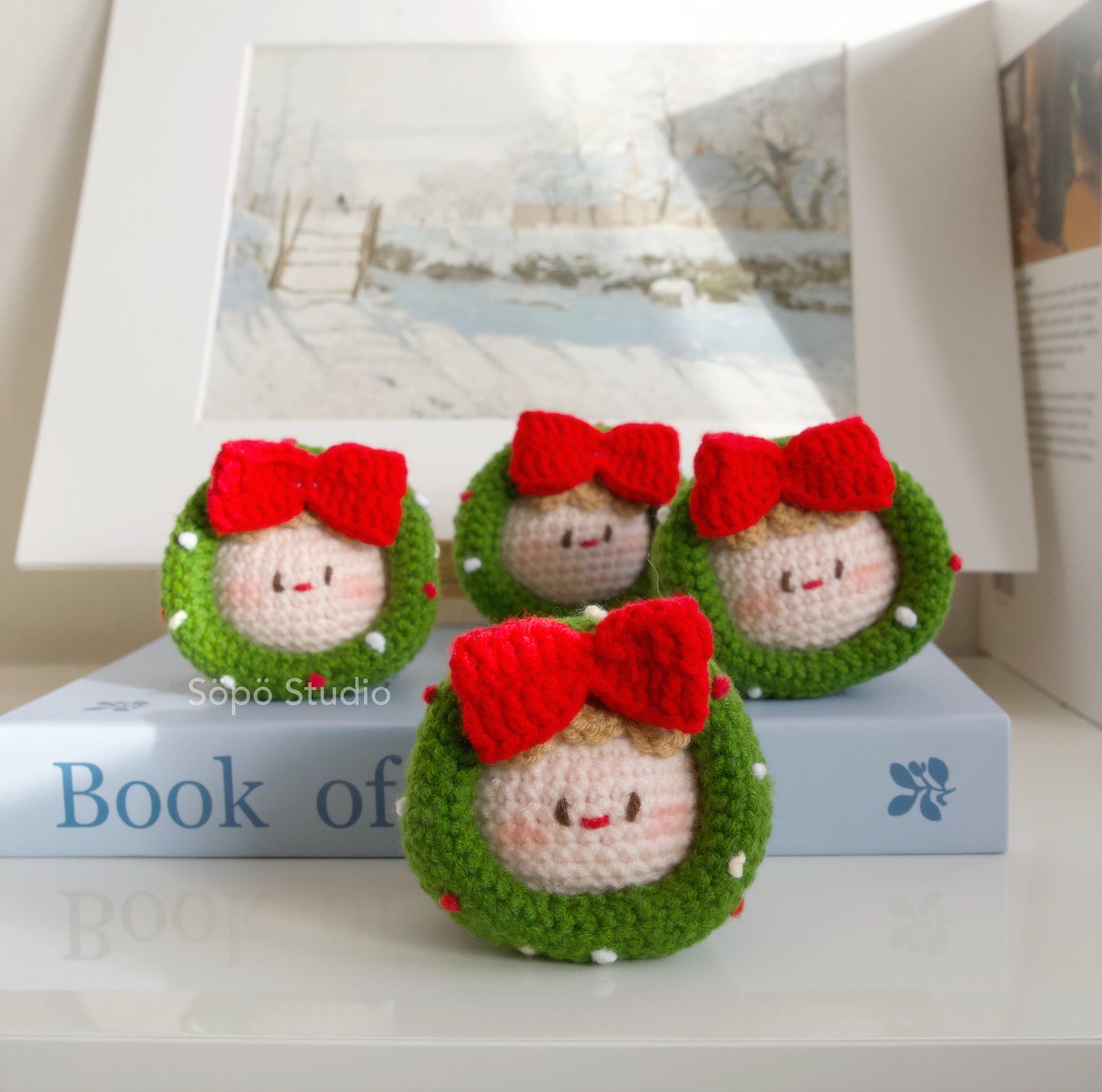 Cute Christmas Mochi Handmade Crochet Keychain Bag Charm