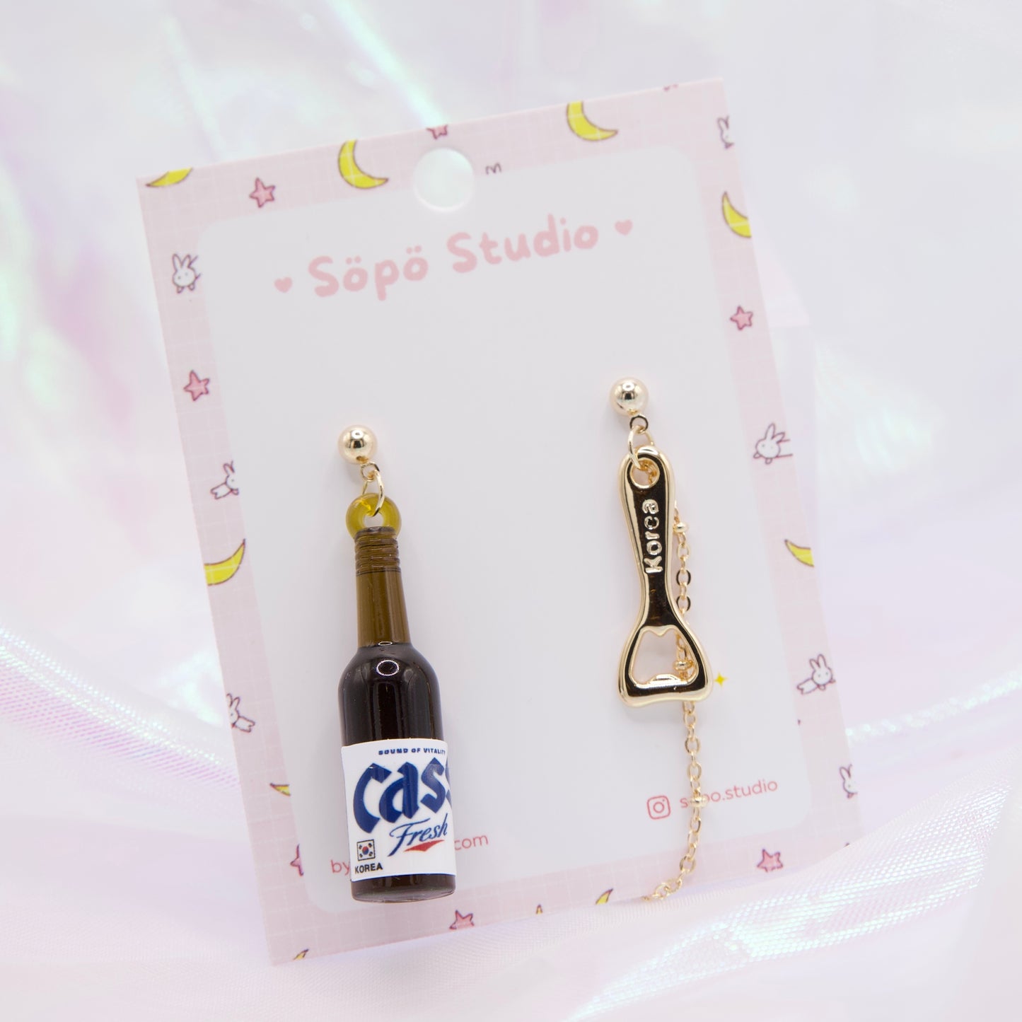 Korea Cass Beer Cute Dangle Earrings - Korvakorut