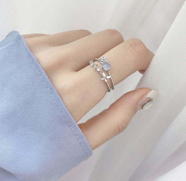 Summer Flower Baby Pink Adjustable Ring