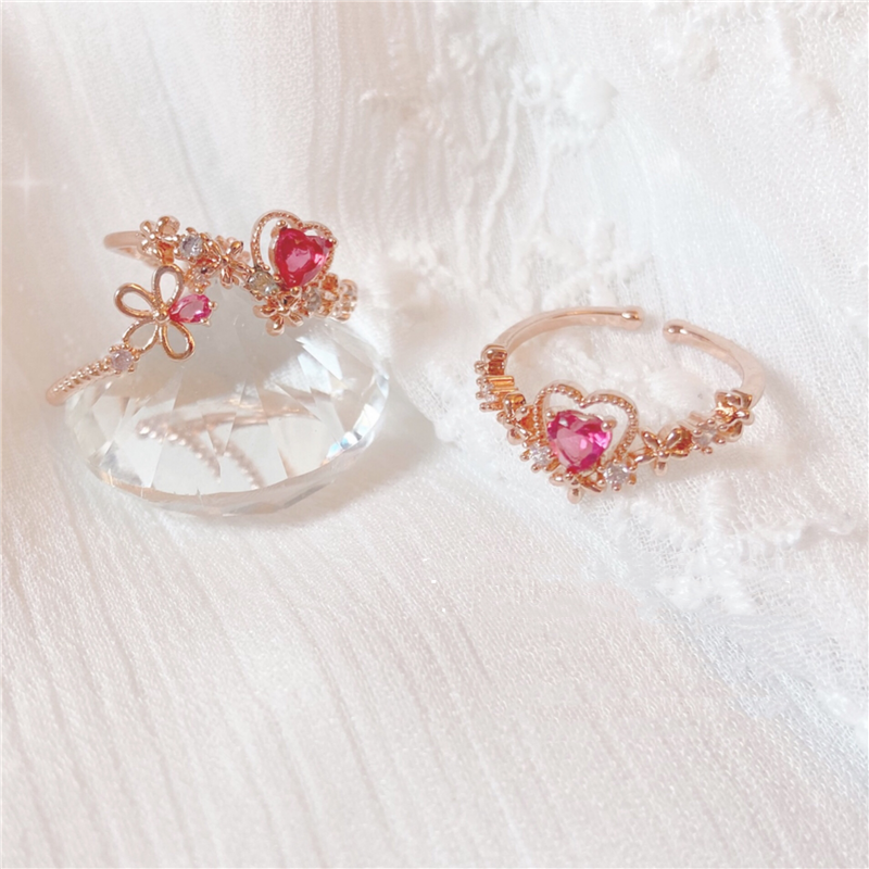 Red Heart Cubic Ring
