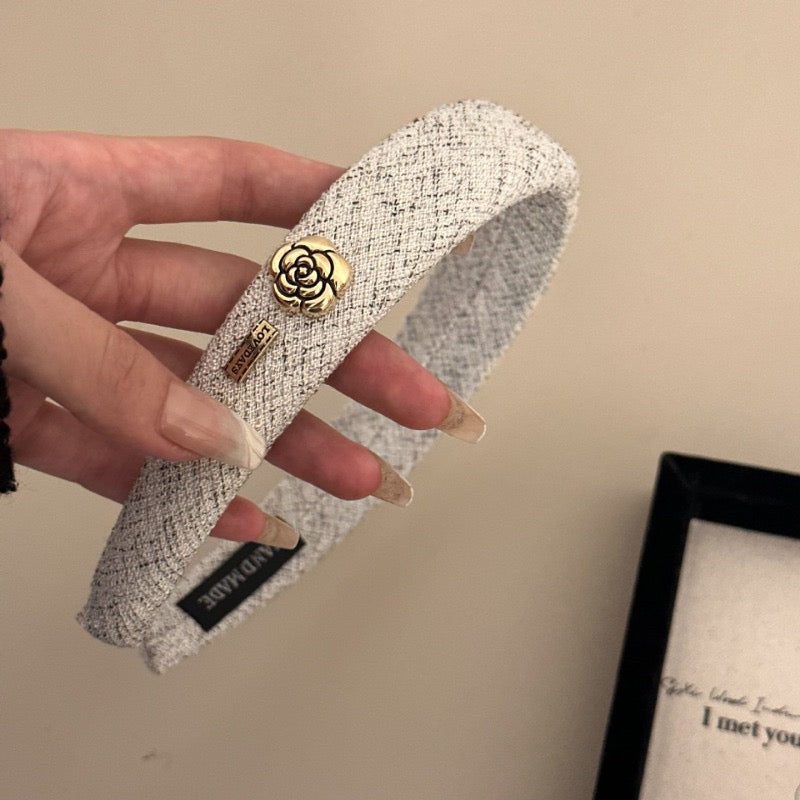 Spring Tweeds Elegant Rose Headband- 2 colors