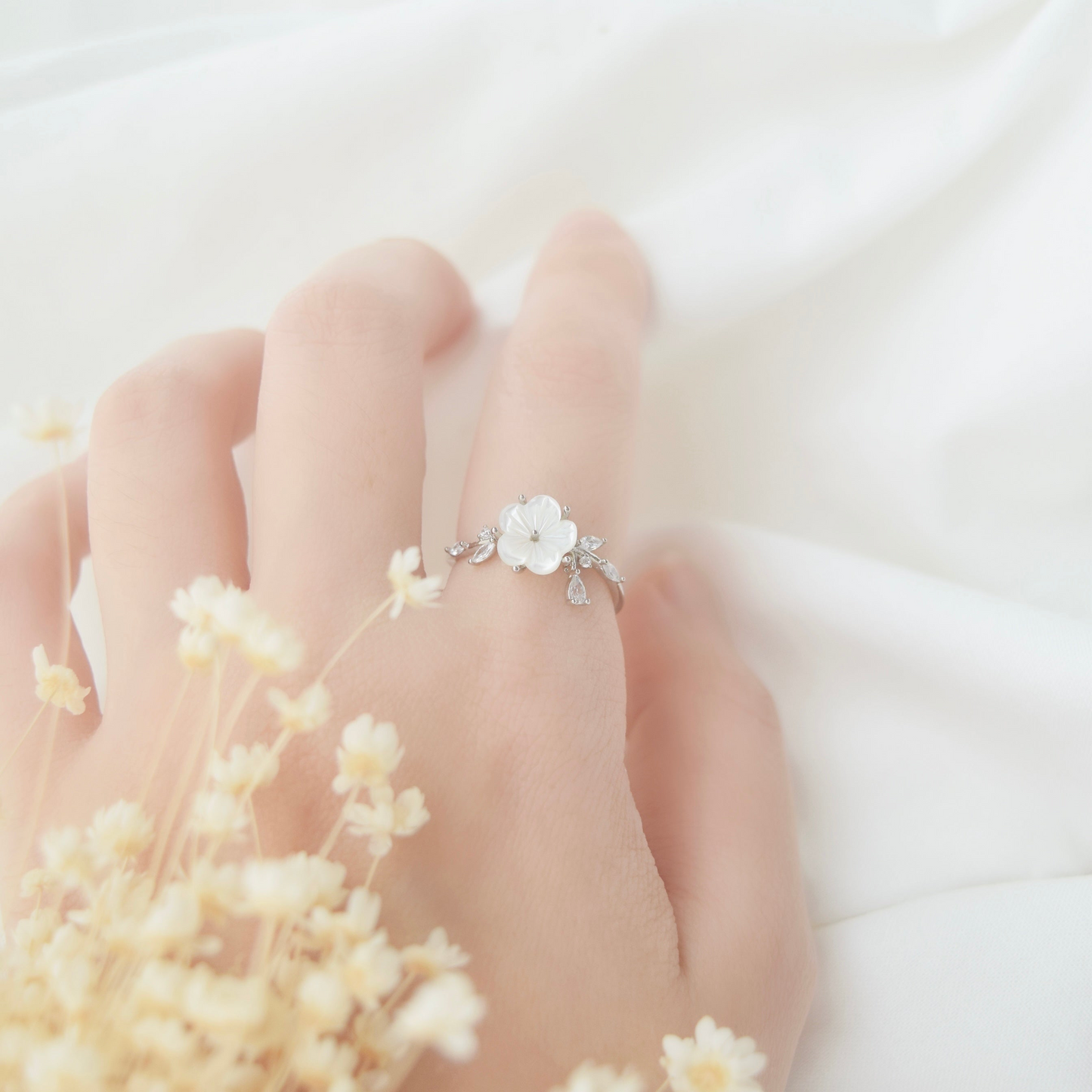 Sakura Petal Cute Adjustable Ring - 2 colors