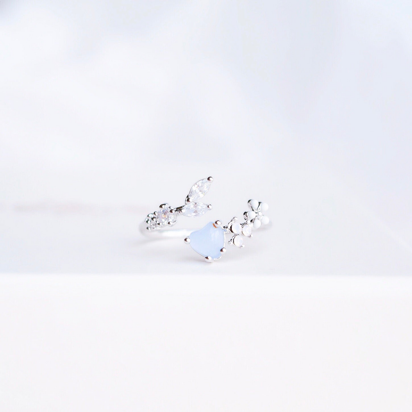 Korean Love Petit Heart Flower Dainty Rings - 3 colors