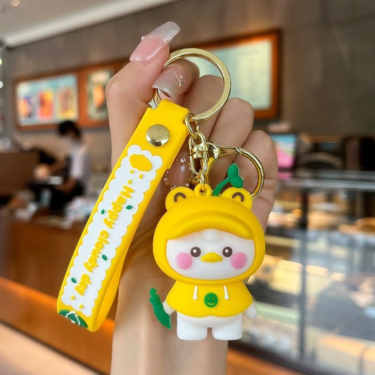 Cute Happy Duck Keychain - 4 colors
