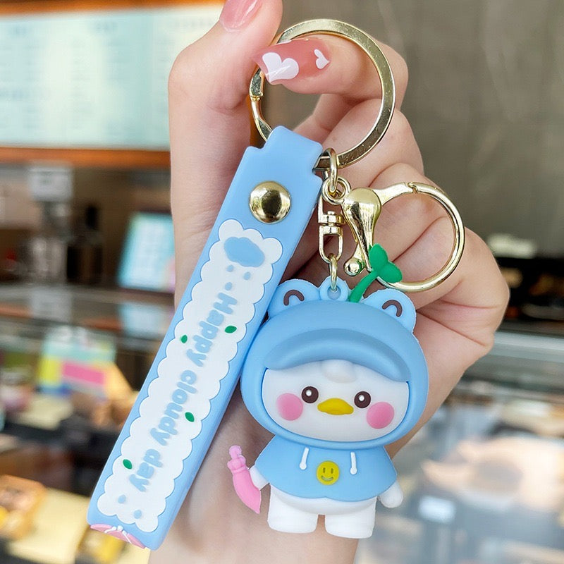 Cute Happy Duck Keychain - 4 colors