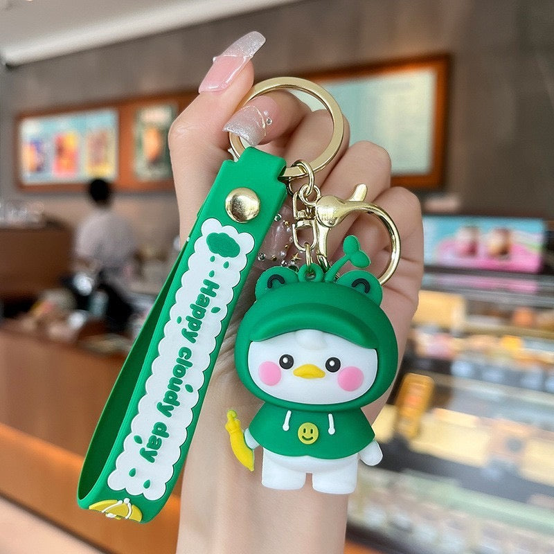 Cute Happy Duck Keychain - 4 colors