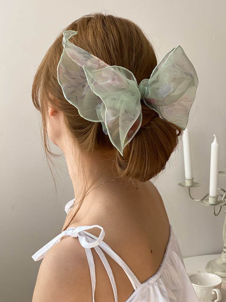 Sky flower see-through royal ribbon hair band 2 colors