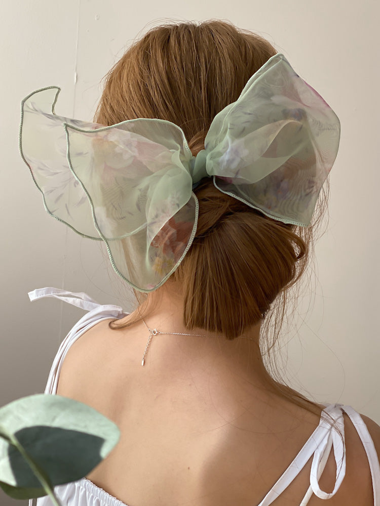 Sky flower see-through royal ribbon hair band 2 colors