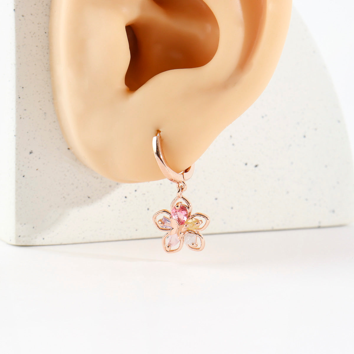 Sakura Flower Hoop Earrings - 2 colors