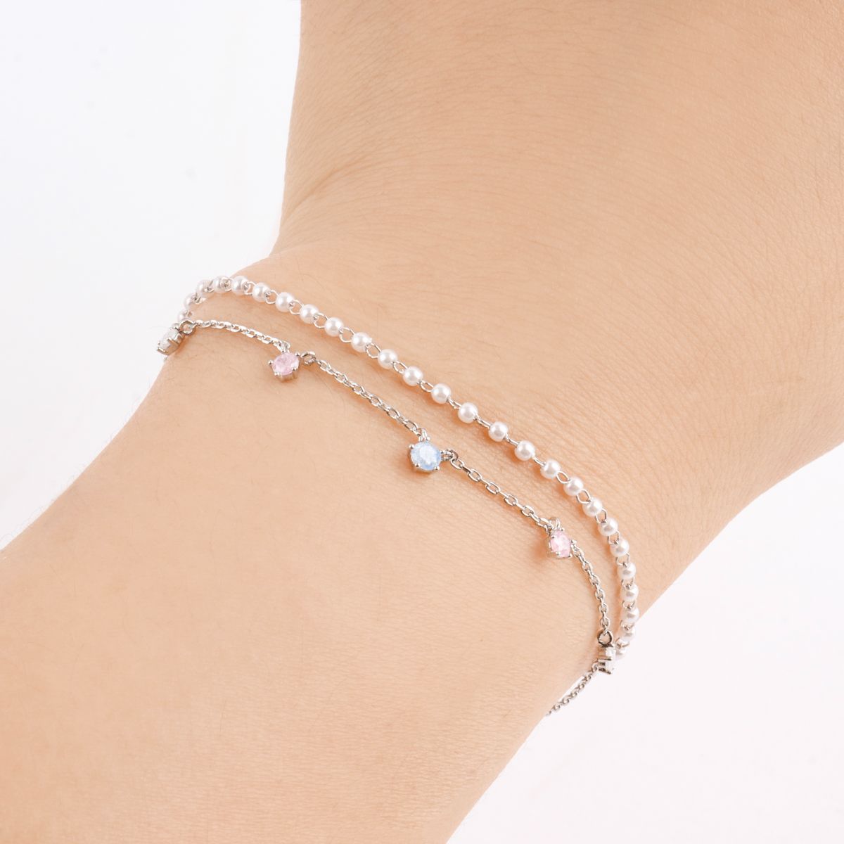 Two Layered Colorful Stone Dainty Style Korean Bracelet