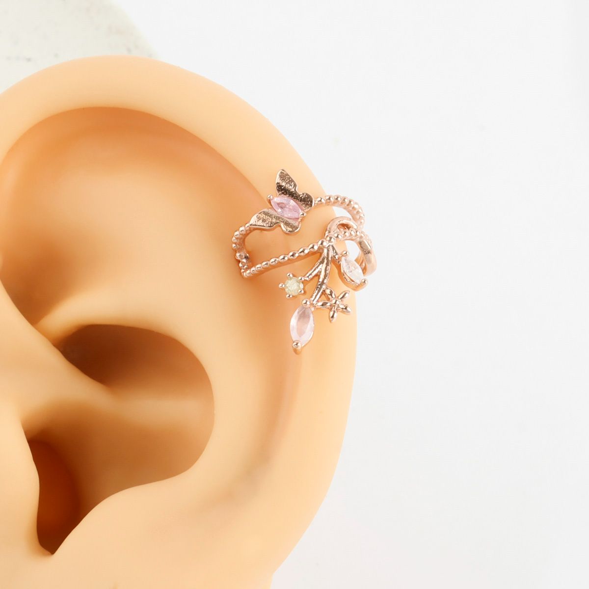 Butterfly Flower String Ear-cuff - 2 Colors