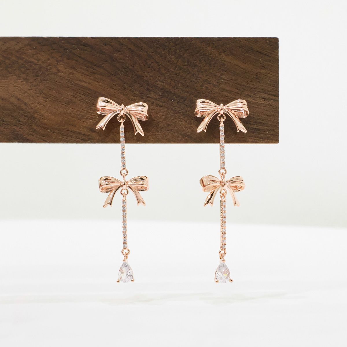 Ribbon Dangle Dainty Korean Earrings