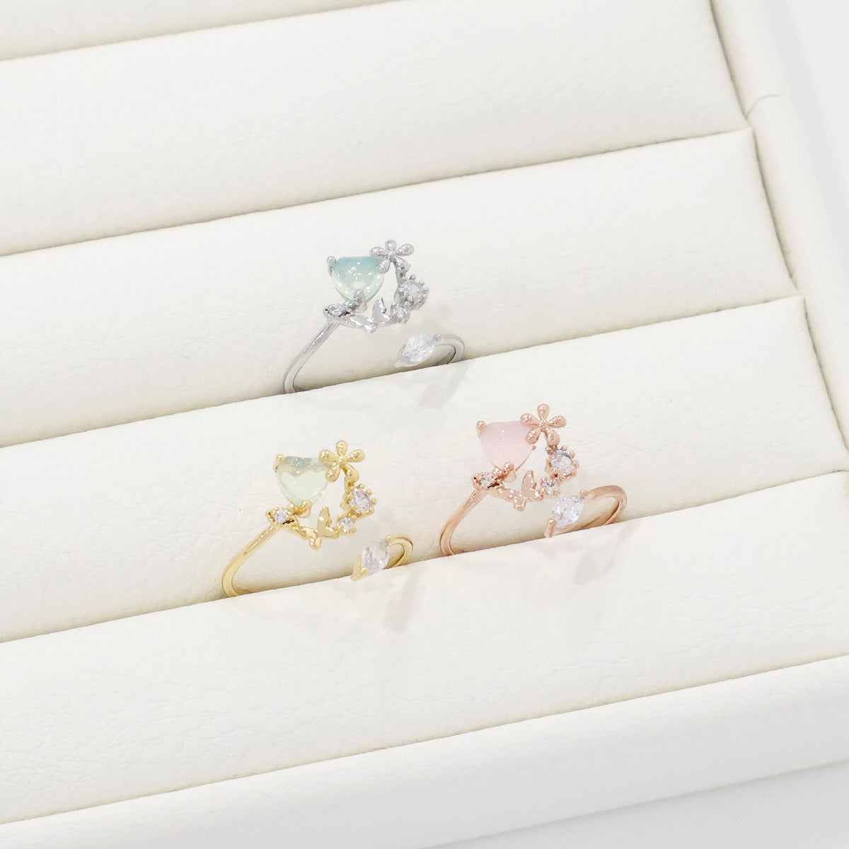Dainty Heart Princess Ring Made in Korea - 3 colors