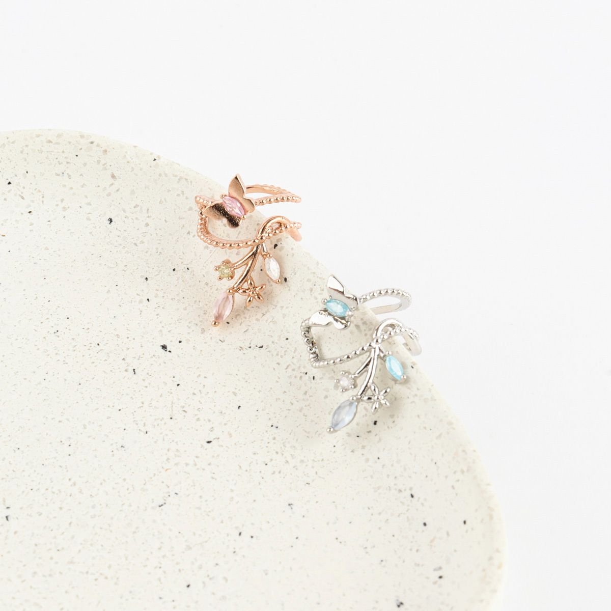 Butterfly Flower String Ear-cuff - 2 Colors