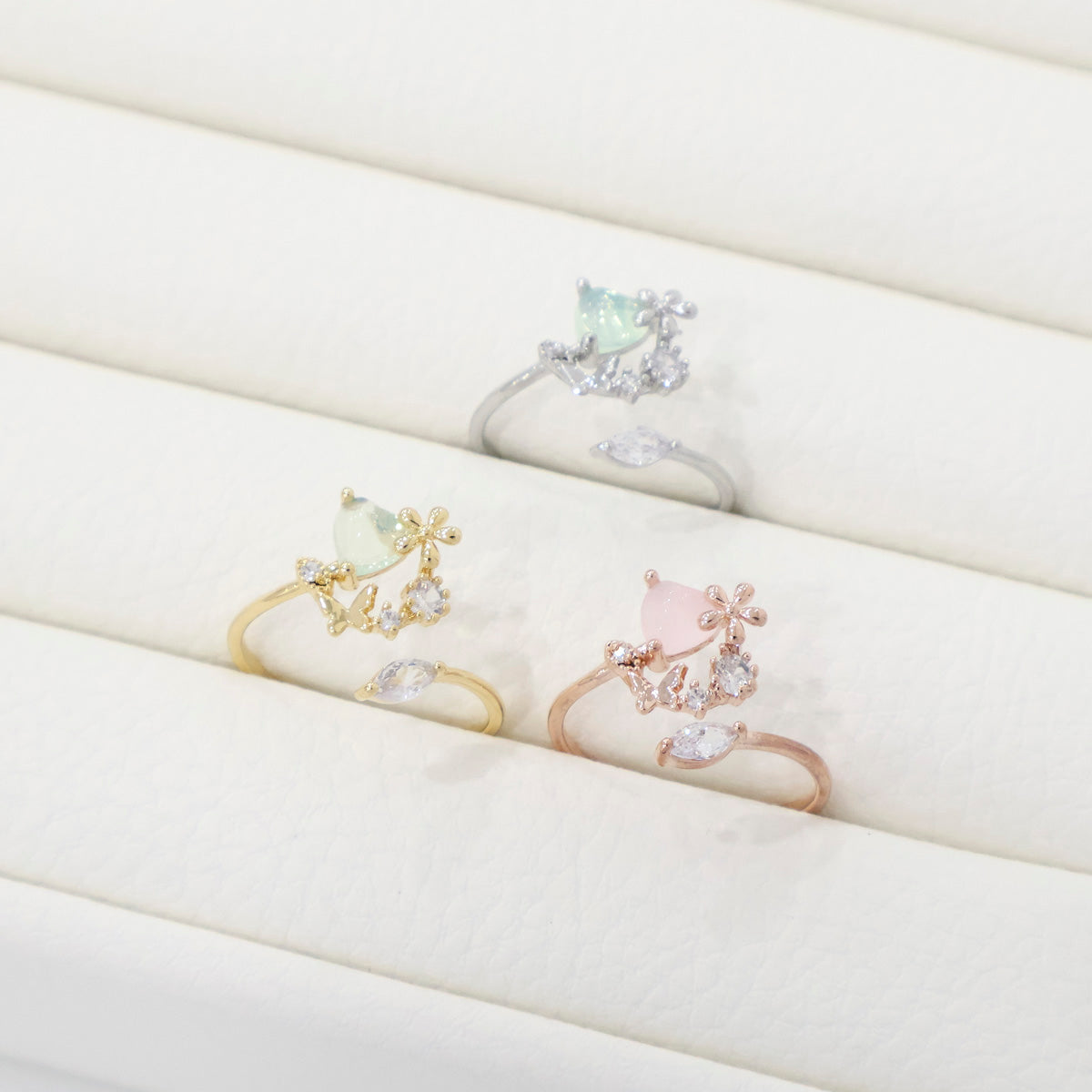 Dainty Heart Princess Ring Made in Korea - 3 colors