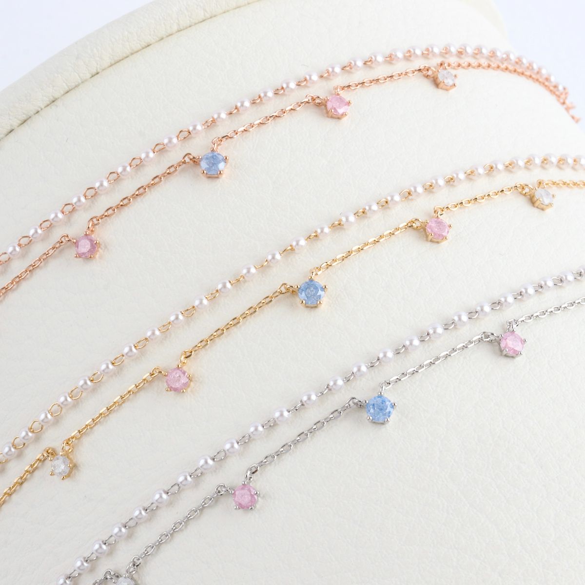 Two Layered Colorful Stone Dainty Style Korean Bracelet