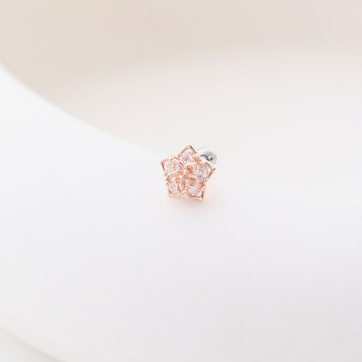 Crystal flower Korean Ear Piercing