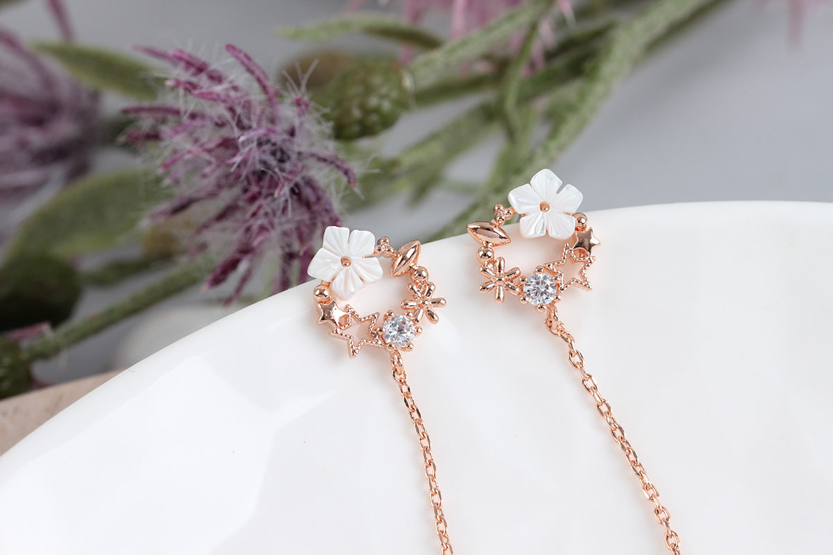 Floral Petit Pearl Drop Earrings - 2 colors