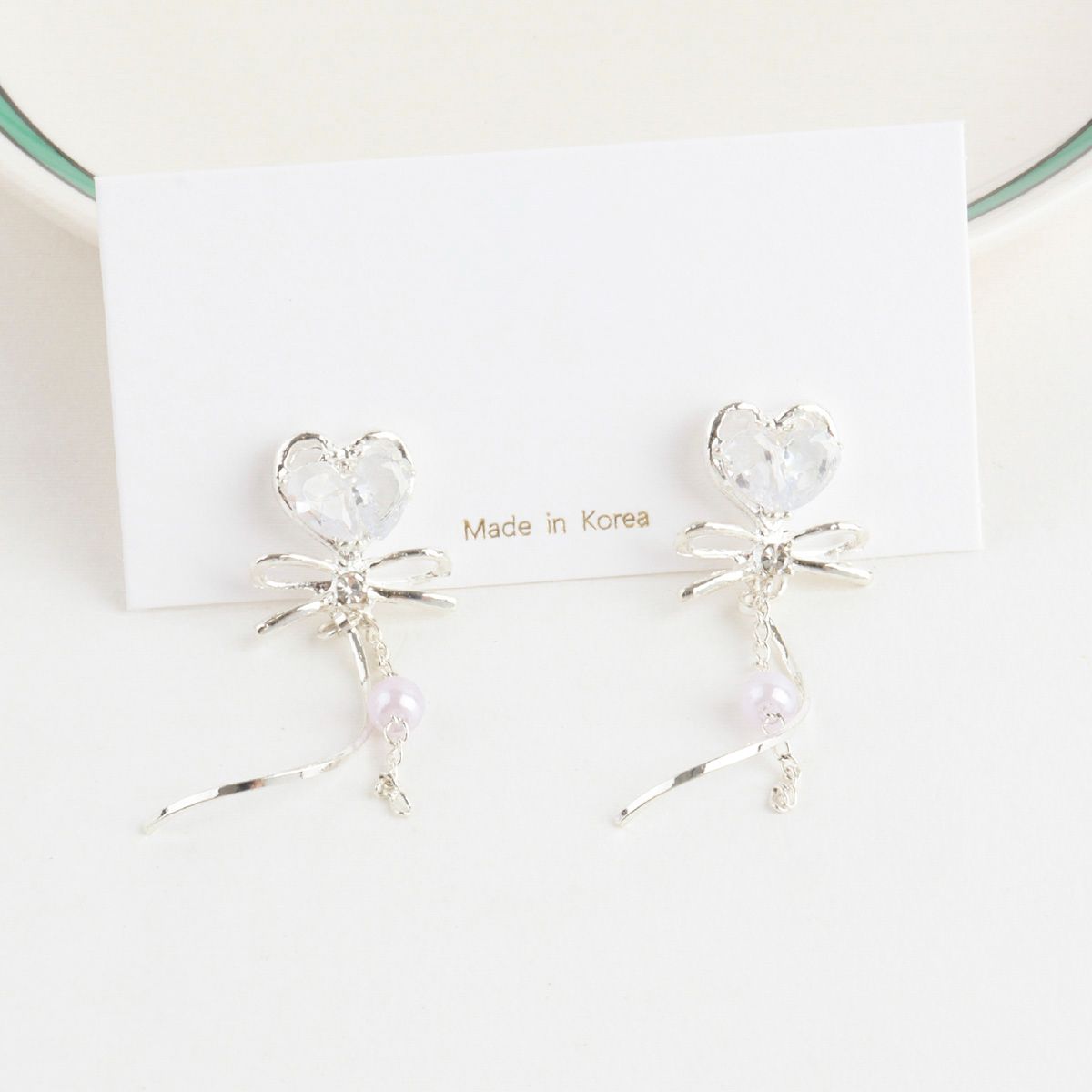 Fairy Heart Dangle Korean Dainty Style Earrings