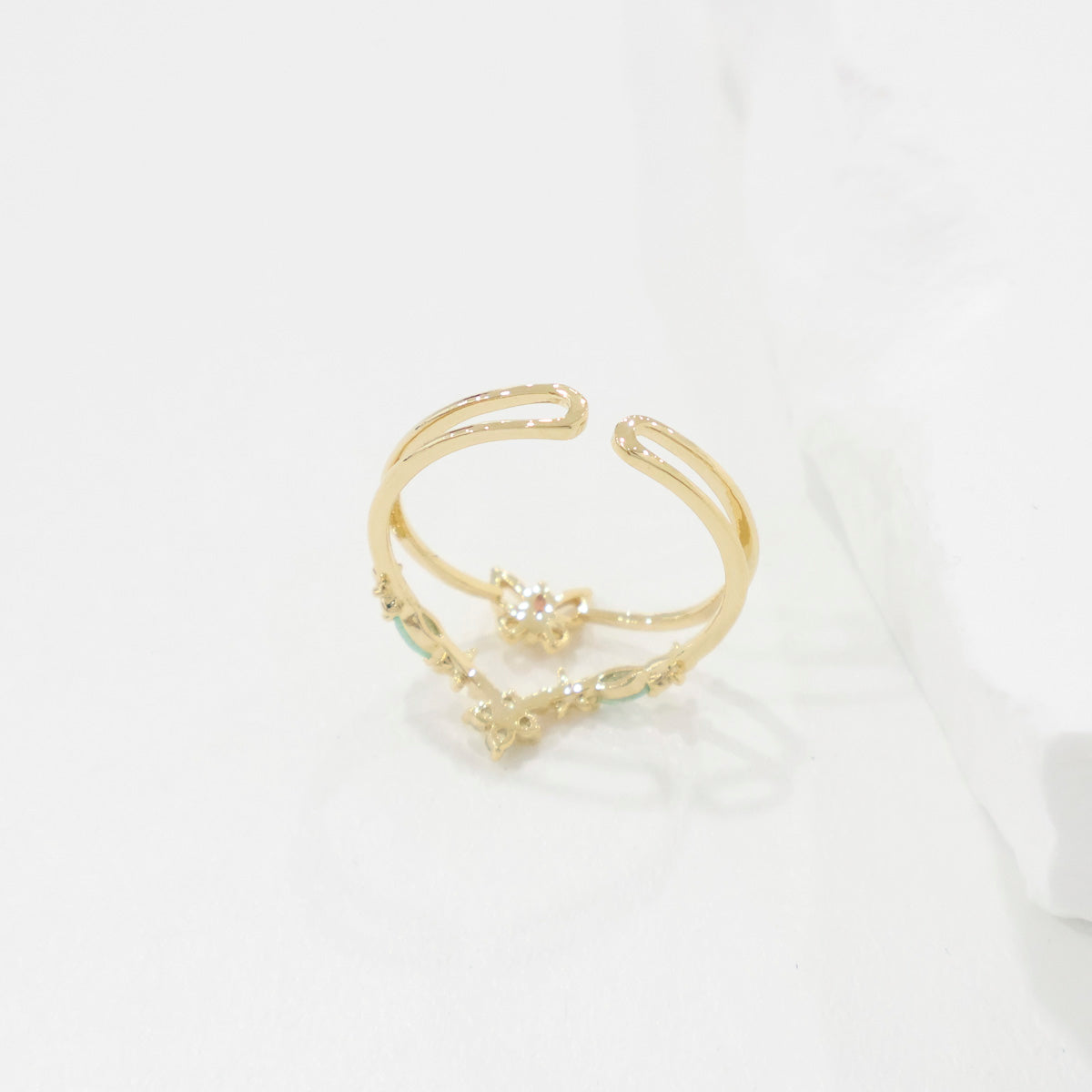 Petit Butterfly Double Layered Adjustable Ring Made in Korea - 3 colors