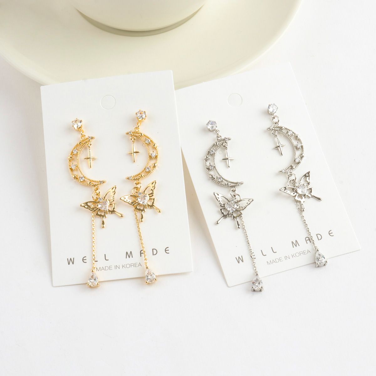 Moon Butterfly Magical Dangle Korean Earrings