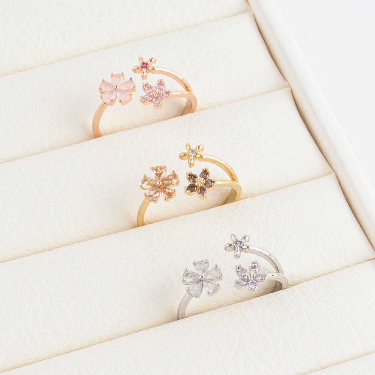 Blossom Sakura Cute Adjustable Ring Made in Korea - 3 Colors