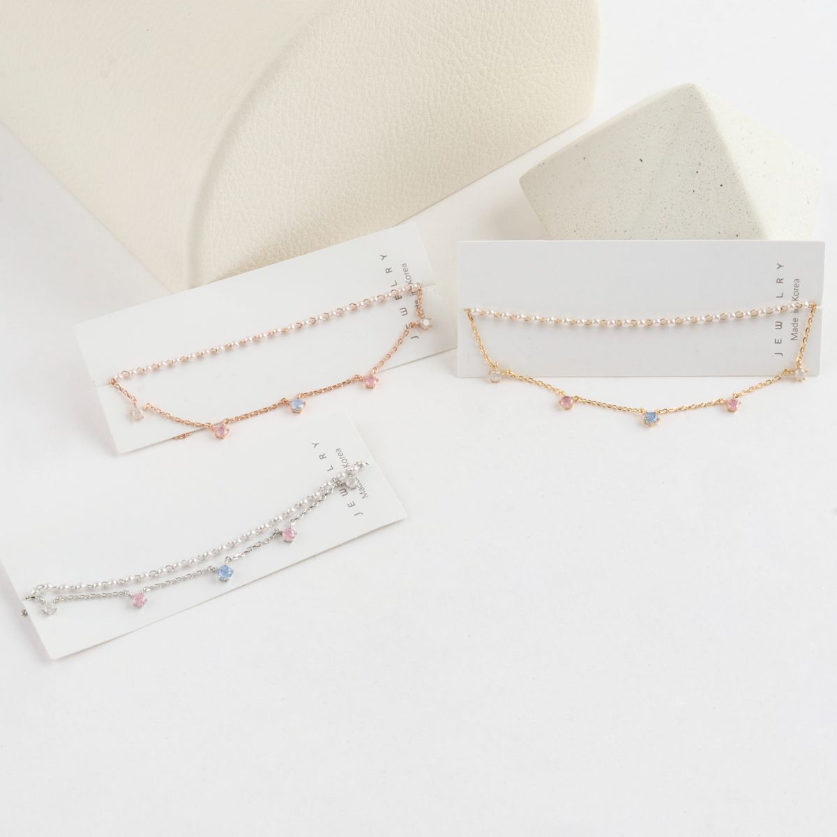 Two Layered Colorful Stone Dainty Style Korean Bracelet