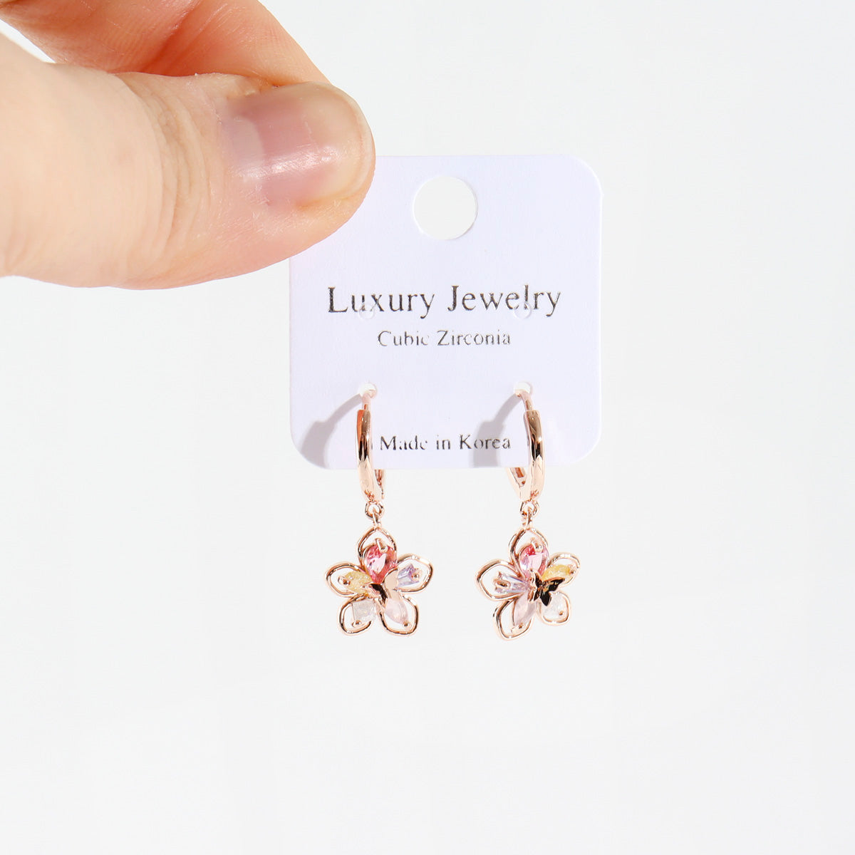 Sakura Flower Hoop Earrings - 2 colors