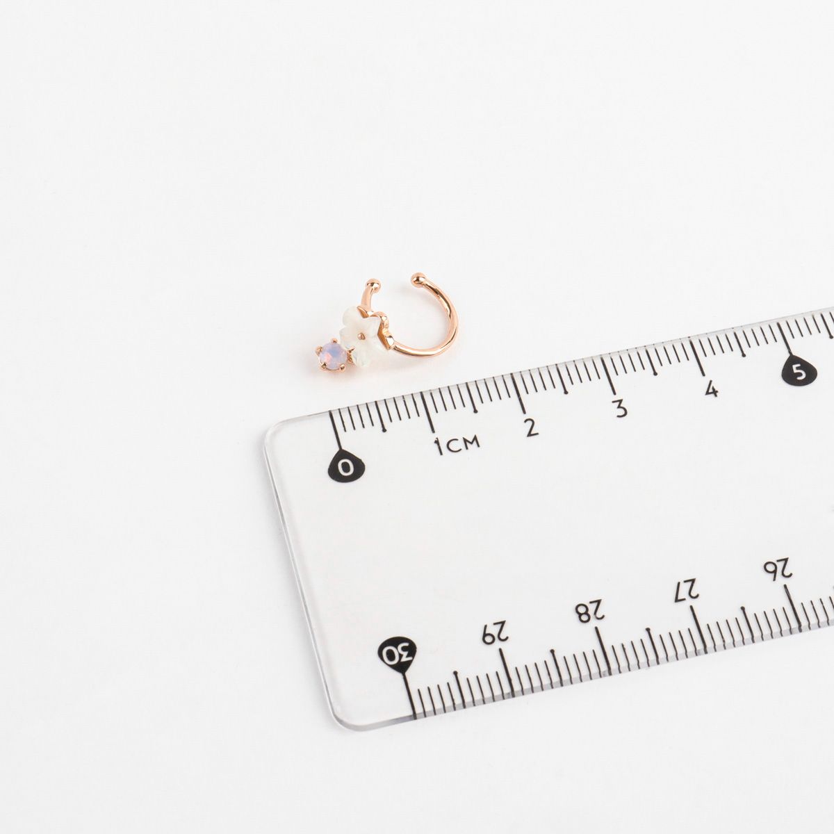 Mother of Pearl Flower Crystal Drop Ear-cuff