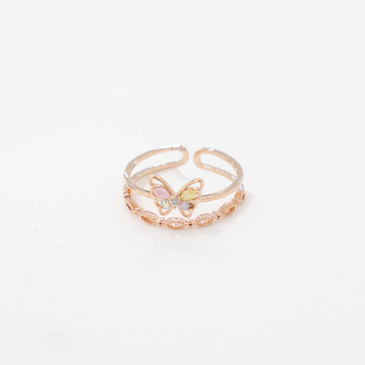 Butterfly Double Layered Rings - 2 colors