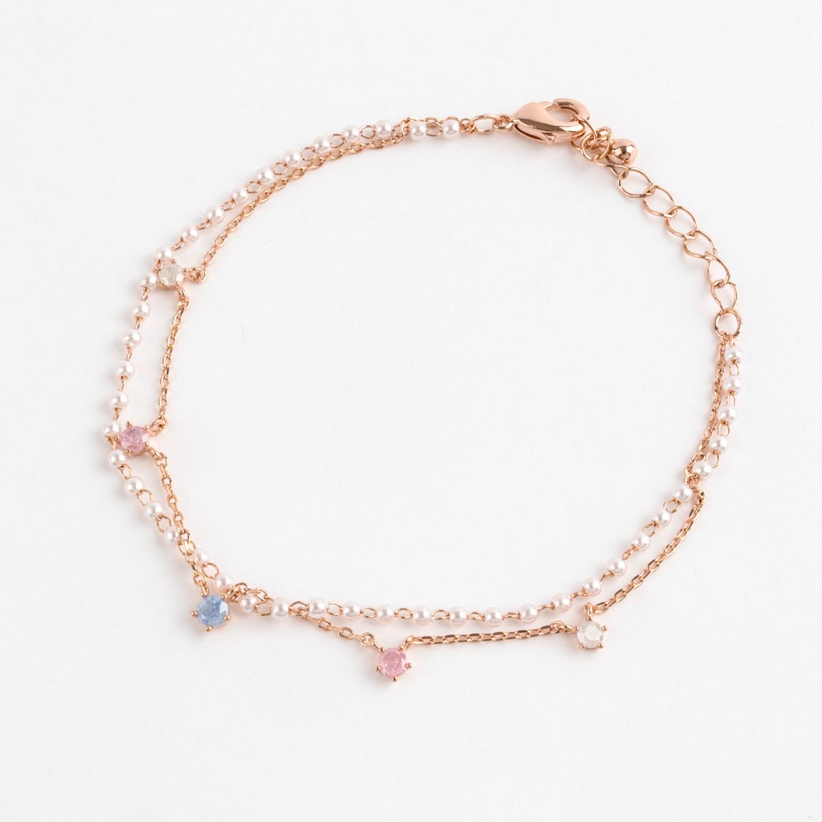 Two Layered Colorful Stone Dainty Style Korean Bracelet