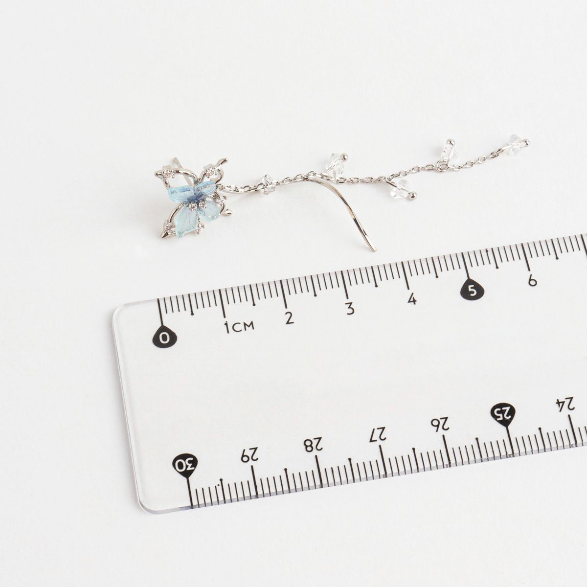 Fairy Butterfly Blue Purple Chain Drop Dangle Earrings - 2 colors