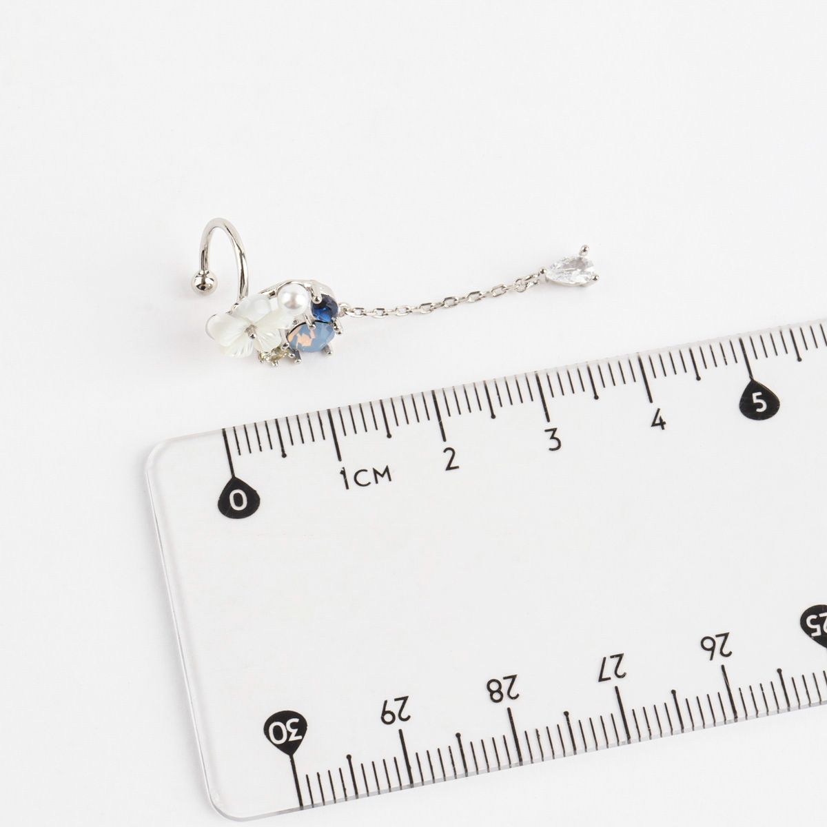 Mother of Pearl Flower Long Drop Ear-cuff - 2 colors